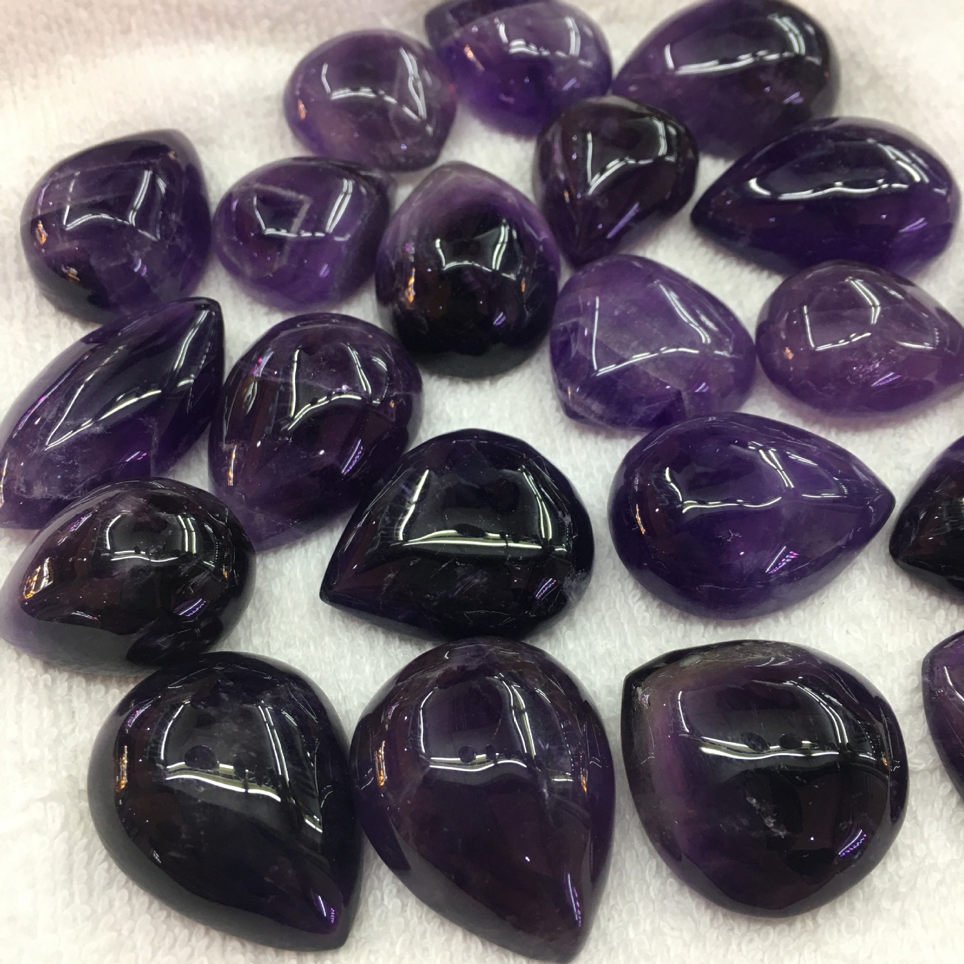 天然紫晶吊坠 水晶裸石 紫水晶水滴裸石吊坠 手工练石裸石 批发