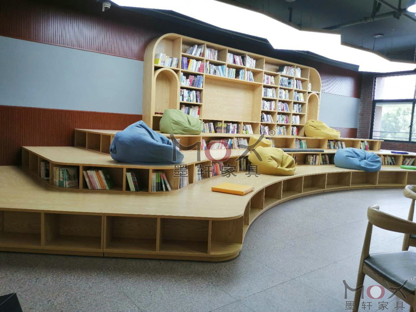 圆柱书架包柱书架弧形书架带树枝的书架圆弧形书架树形书架