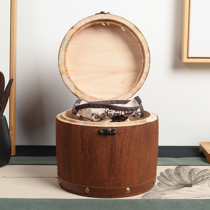 普洱茶木桶小青柑木质包装桶复古散茶茶叶木桶定散茶包装木桶