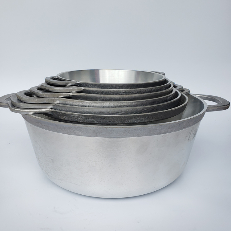 铝合金浇铸锅出口法国 炖肉锅 可精加工 也可抛丸处理