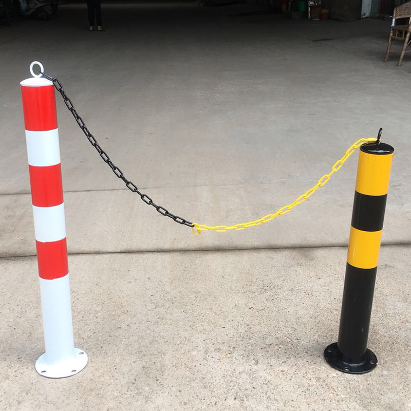 路喜防撞柱钢管警示柱桩挡车柱地桩柱警示柱红白黄黑烤漆隔离桩