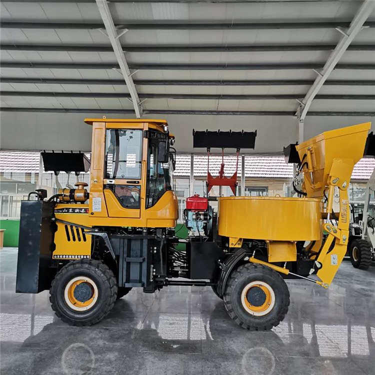 平口搅拌装载机自上料混凝土搅拌朝天锅及铲运搅拌一体装载机