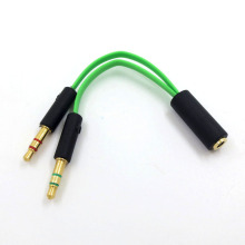 厂家批发适用于雷蛇电脑耳机二合一转接线耳机游戏分线器音频转换