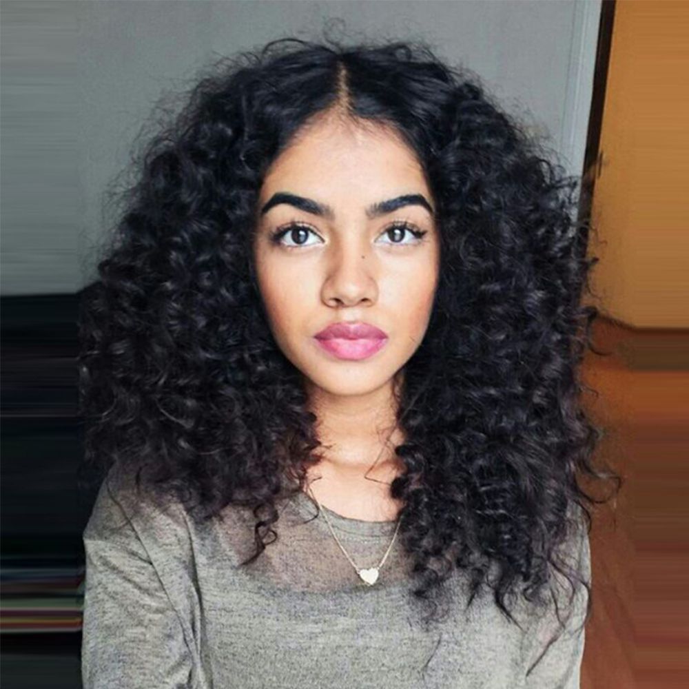 非洲小卷发假发头套中分仿真头皮黑色爆炸头蓬松时尚工厂一件代发