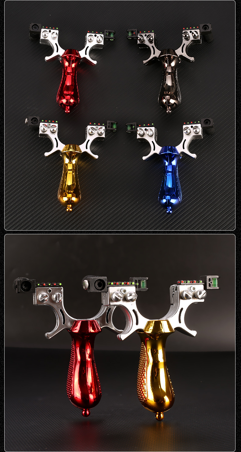 升级版98k电镀扁皮弹弓红外线弹弓架免帮快压户外实战激光弹工器