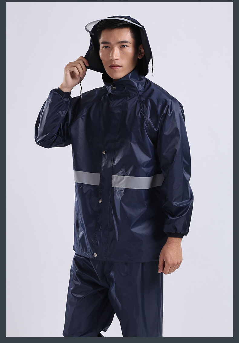 时尚成人分体式反光防风防水交通劳保骑行雨衣雨裤套装批发定制