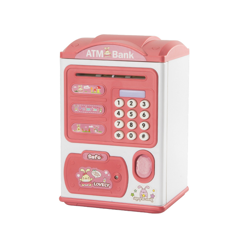 Children's Cute Smart Creative Music Light Fingerprint Unlock Password Piggy Bank Password Suitcase Girl Boy