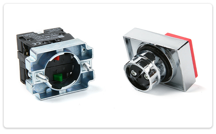 bl-8425双联双键按钮 铁件铜点启动停止双位自复位按钮 定制批发