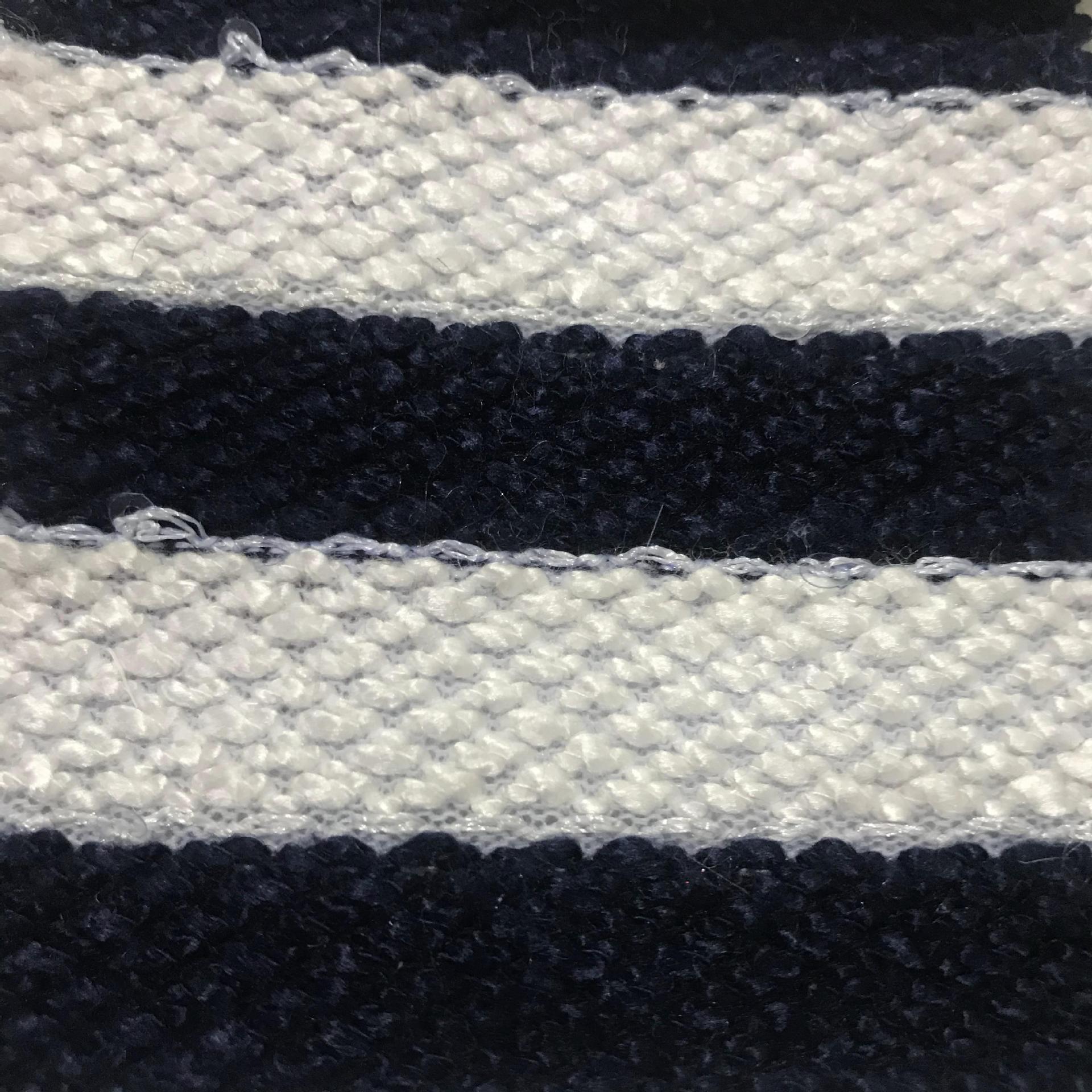 粗针色织条纹提花布 双色循环韩版卫衣针织面料休闲时装外套面料