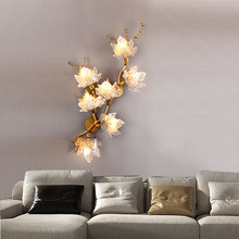 后现代轻奢壁灯客厅床头灯树枝杈水晶灯个性创意全铝壁灯现货定制
