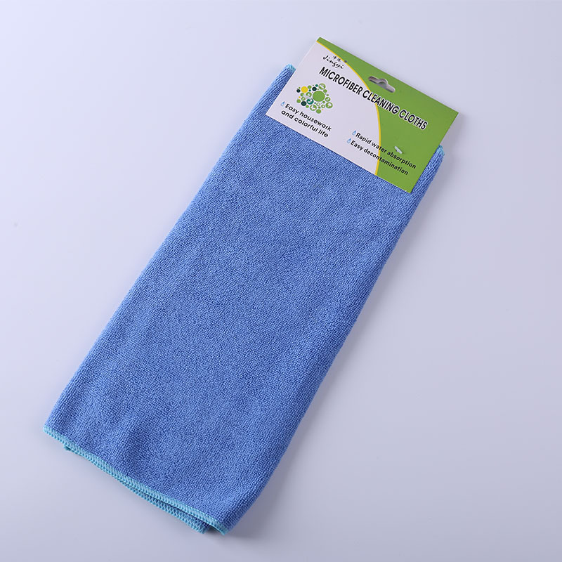 Household Solid Color Non-Hair Removal Fiber Absorbent Cloth Housework Cleaning Equipment Scouring Pad Blue in Stock Dish Towel