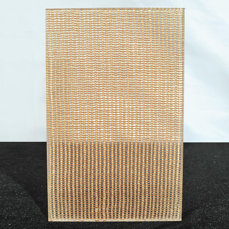 厂家直供艺术夹丝玻璃酒店隔断屏风玄关夹娟磨砂工艺玻璃加工定制