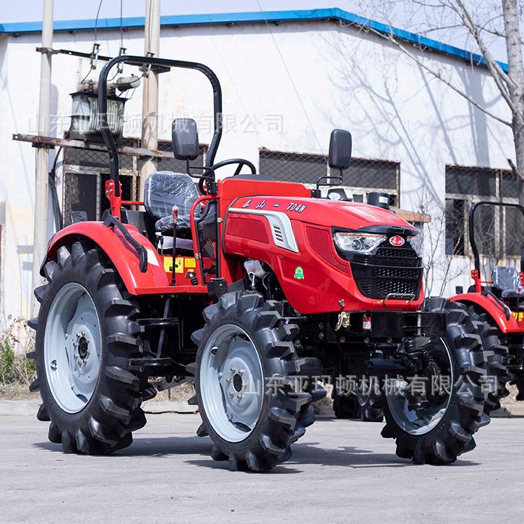 泰山省油多缸50匹水旱田犁地四轮拖拉机 泰山704型农用四轮拖拉机
