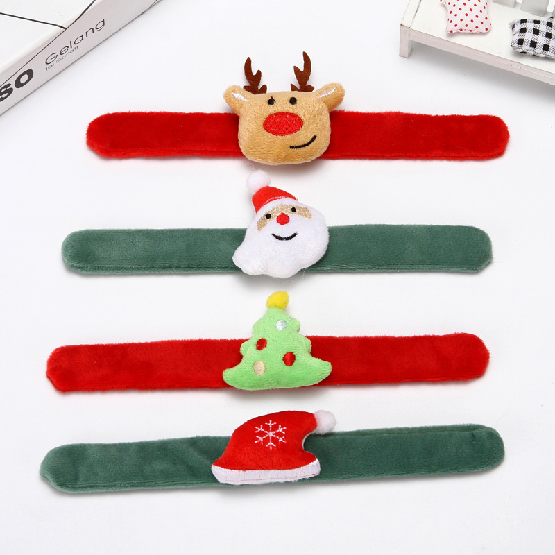 Tiktok Same Style Internet Celebrity Santa Claus Slap Bracelet Bracelet Small Gift Korean Style Cute Creative Christmas Gift