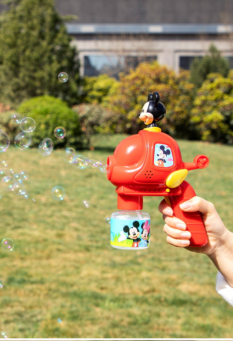 disney/迪士尼儿童泡泡枪户外卡通亲子玩具手动自动带音乐泡泡机