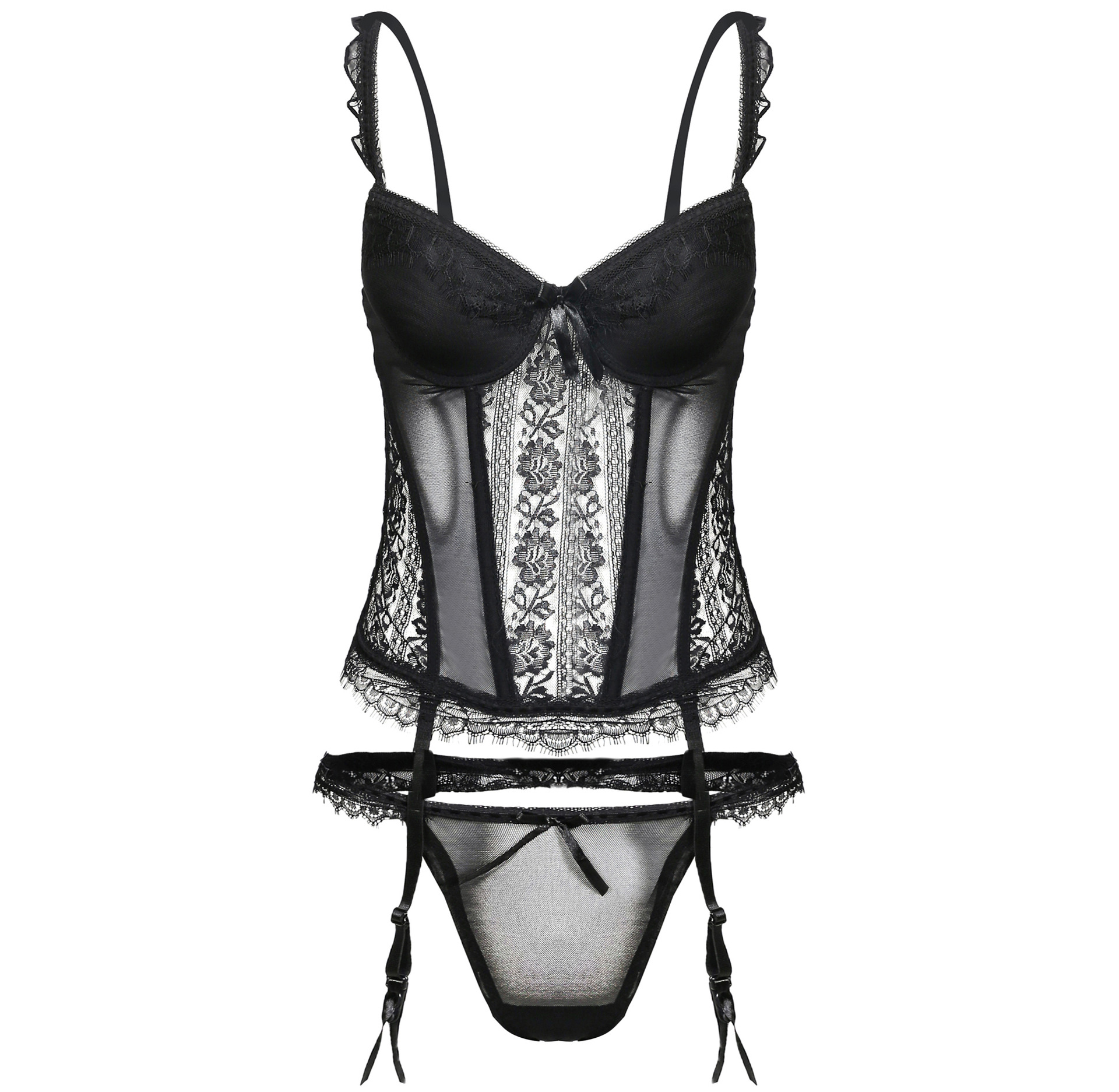 欧美女式蕾丝塑身情趣内衣 聚拢情趣睡衣 外贸女士性感透视睡裙