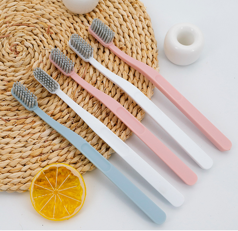 成人牙刷 家庭版三支装纤细丝柔尼龙丝软毛牙刷 可按需制作