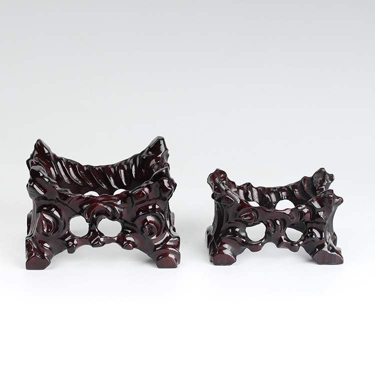 带槽奇石头底座鹅卵石底座黄河石底座风凌石草画石国画石底座实木