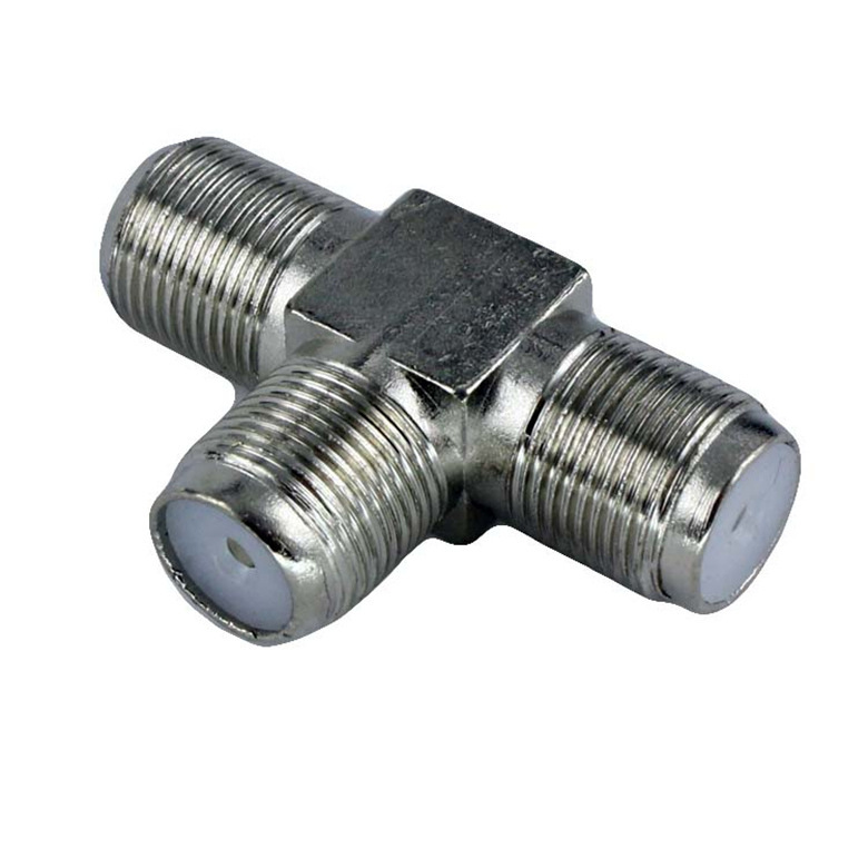 公制英制铜制f-kkk三通f一分二接头f三通同轴线缆转接头低频