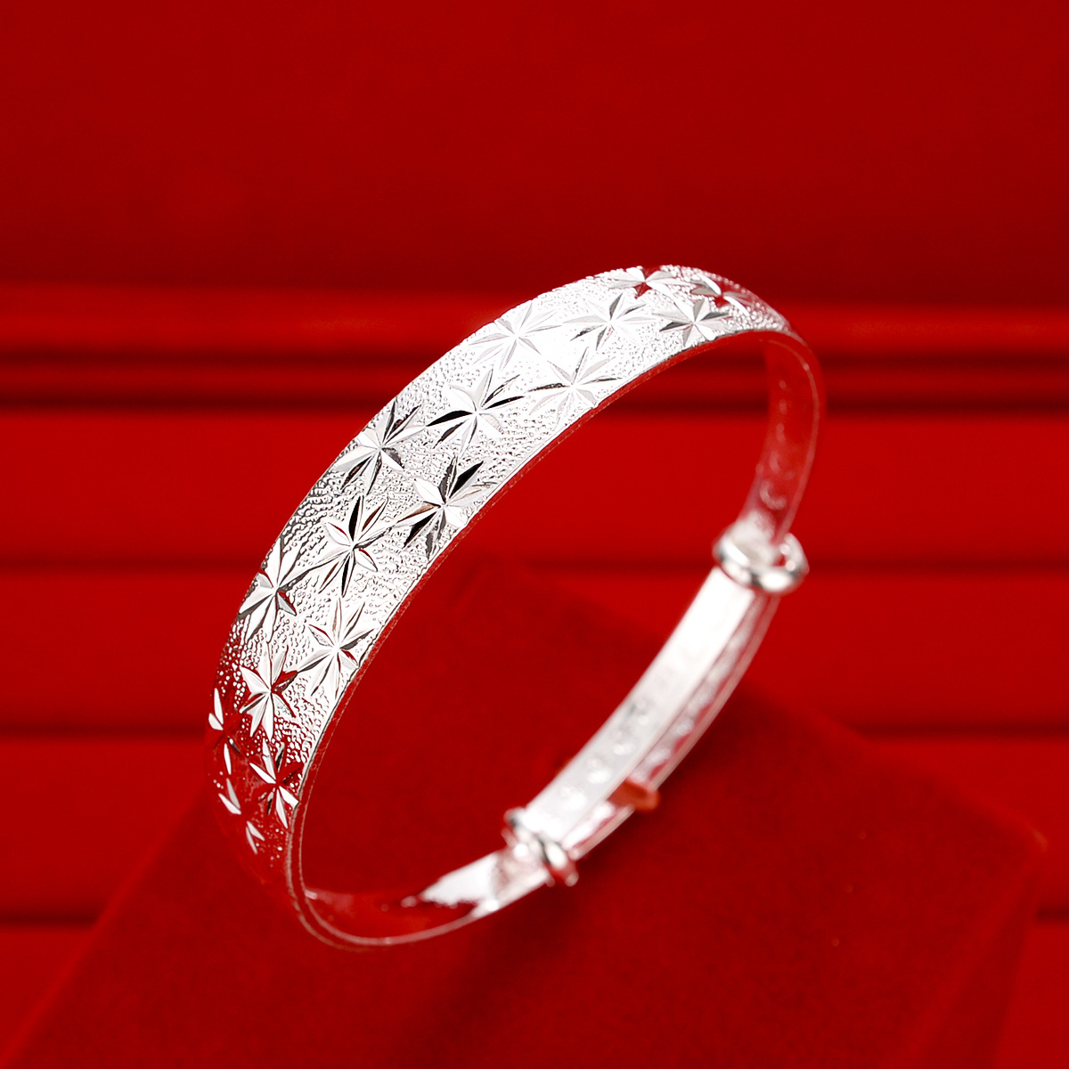 满天星宽手镯银
