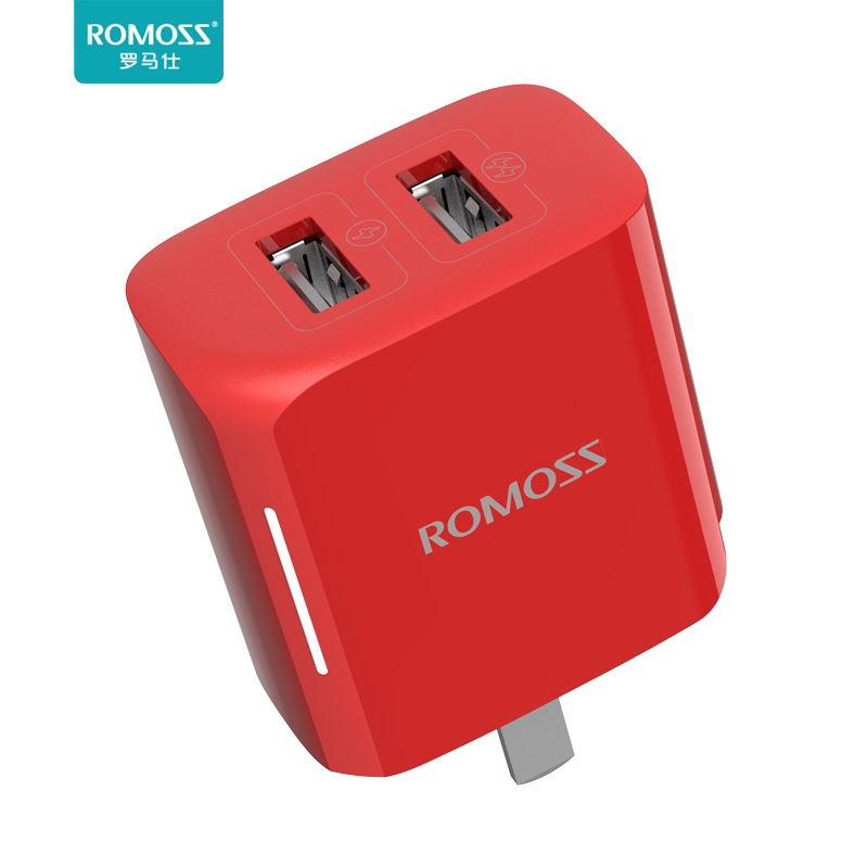 romoss/罗马仕充电器电源适配器2.1a快充ac12t双口通用手机充电头