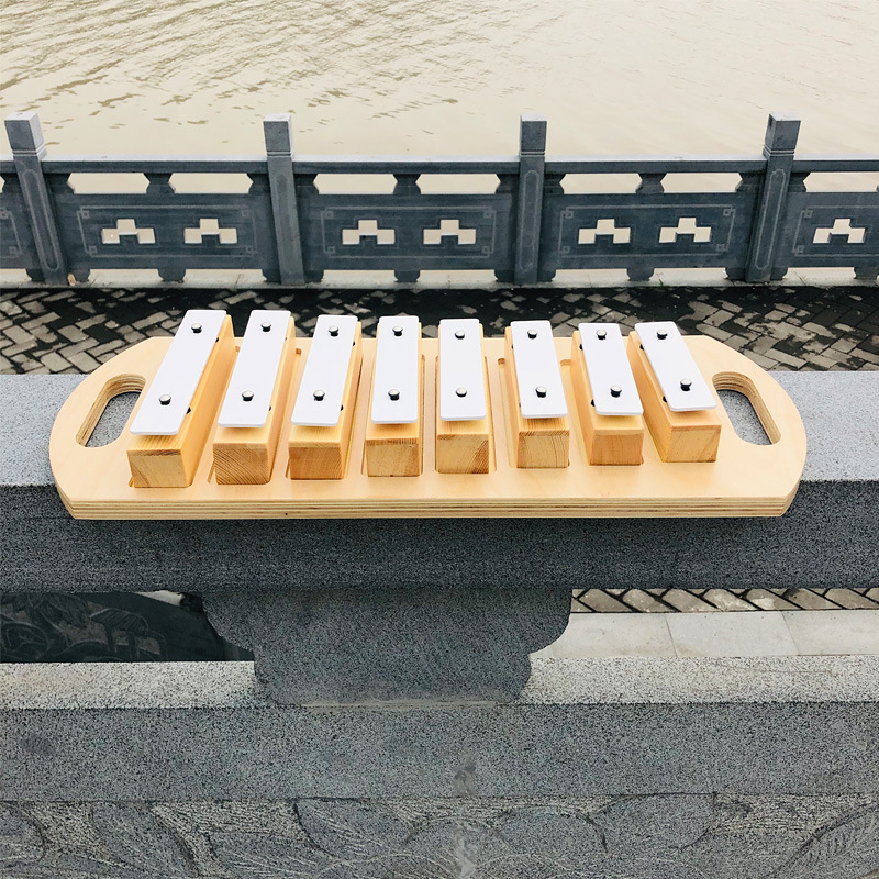 教学用大号八音砖 木质拖盘金属8音块大号八音敲琴有检测报告