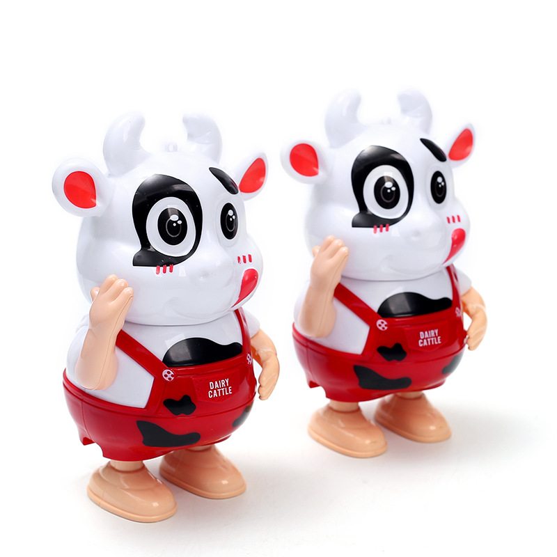 电动跳舞生肖牛 有音乐灯光的跳舞奶牛地摊玩具批发 牛年赠品礼品