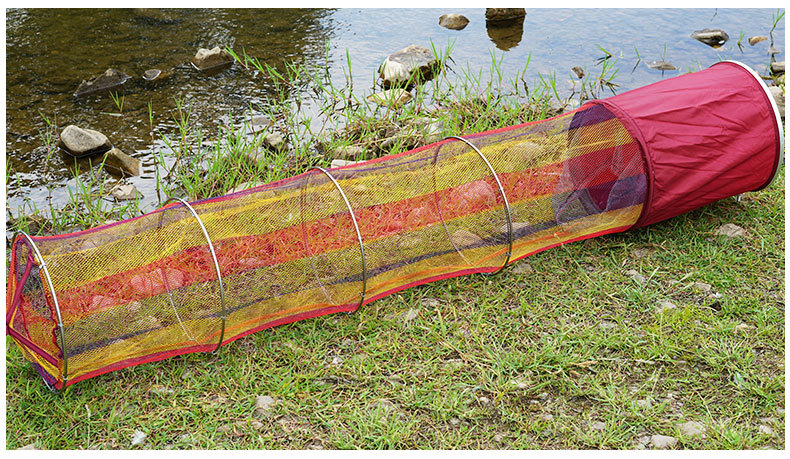 涂胶双环渔护不锈钢竞技鱼护黑坑涂胶钓鱼网兜装鱼网渔户鱼兜鱼护