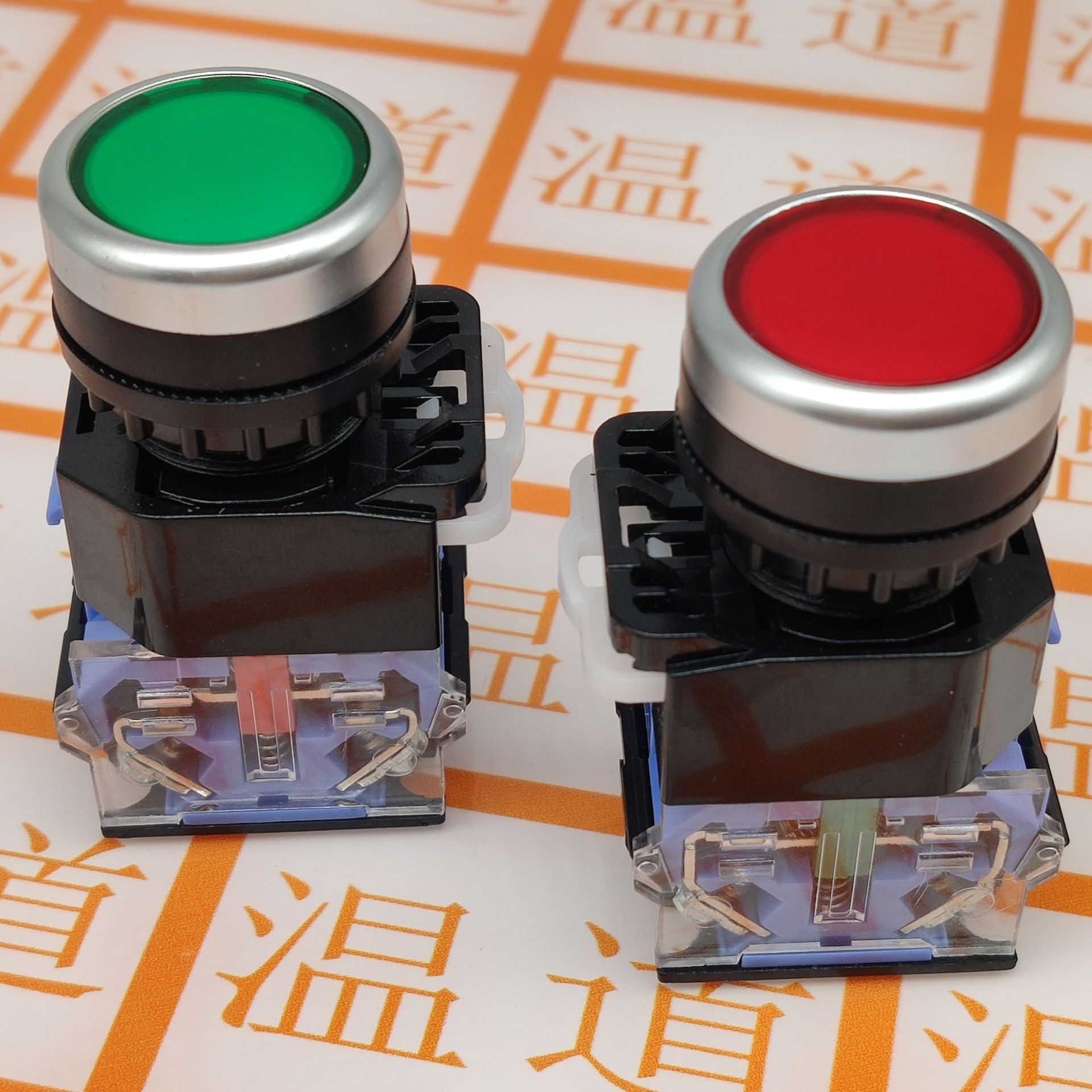 la38-11bn按钮开关 圆形启动自复位电源开关 点动一开一闭