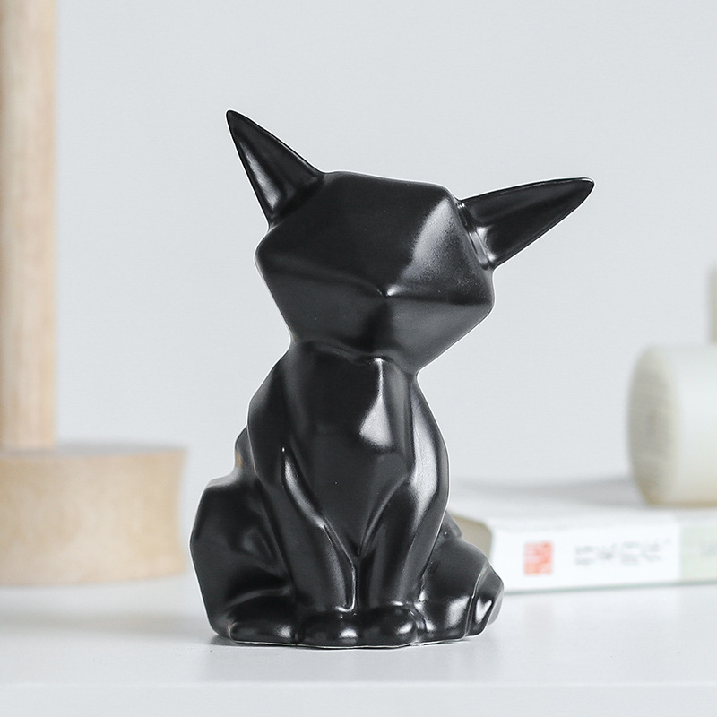 Creative Nordic Style Origami Irregular Simple Modern Ceramic Home Animal Furnishings Ornaments