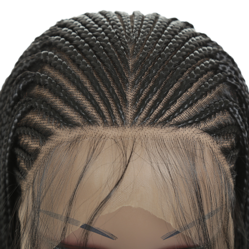 2020新款辫子发前蕾丝头套 高温丝化纤手工编织三股辫假发发套