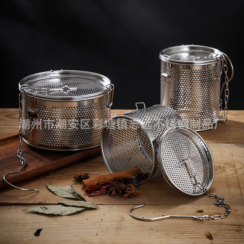 不锈钢煮炖肉调料包卤料笼卤水篮商用煲汤过滤袋大料包桶调香料盒