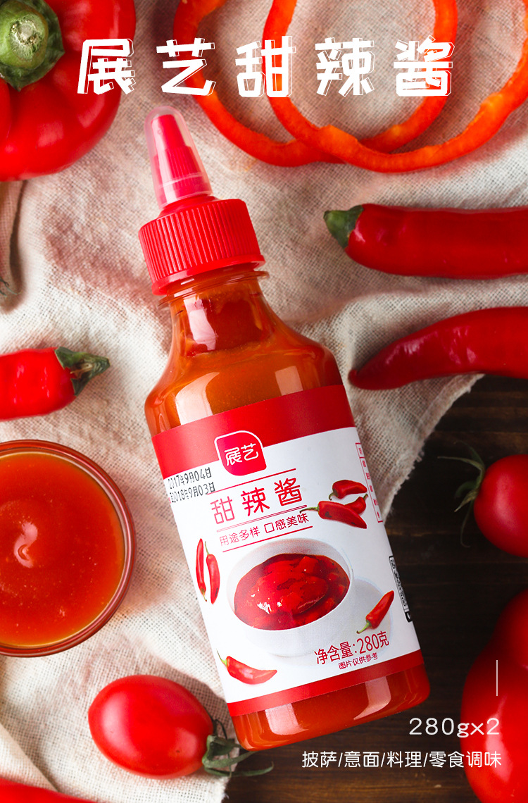 展艺甜辣酱280g 手抓饼炸薯条酱料炒年糕烤肉蘸酱调料烘焙原材料