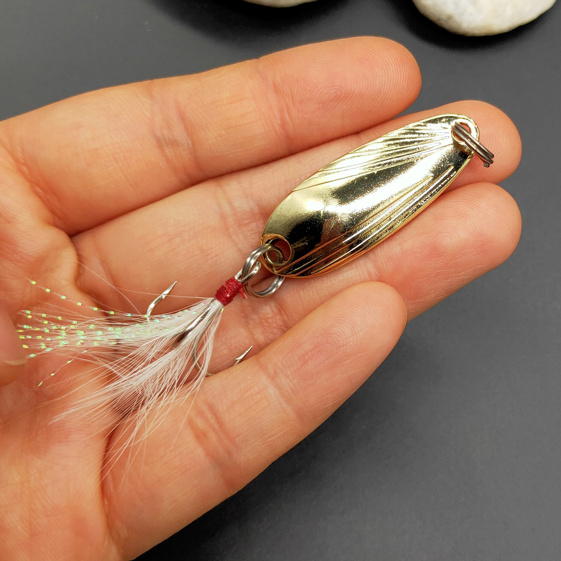 路亚亮片贝纹亮片马口勺型亮片金属铁板路亚假饵远投翘嘴鲈鱼渔具