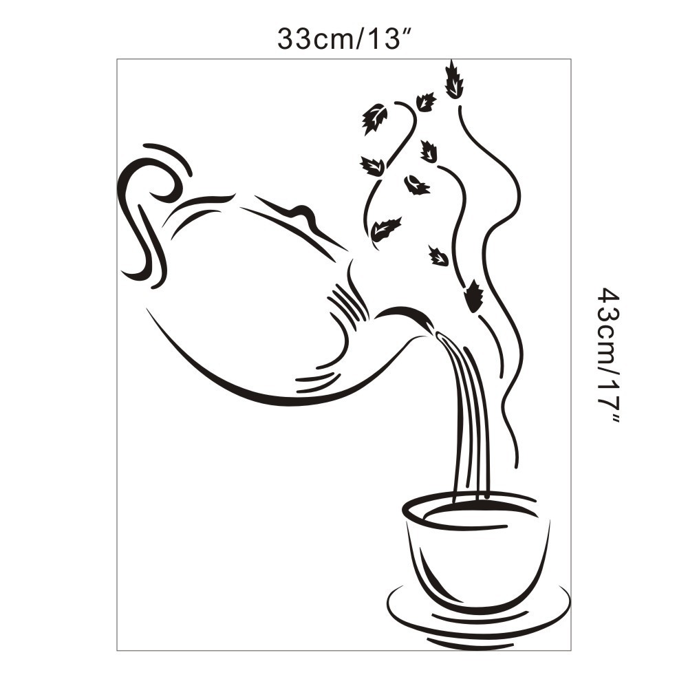 dx104 茶道茶文化背景墙贴厨房茶壶茶叶店玻璃门客厅沙发背景墙贴