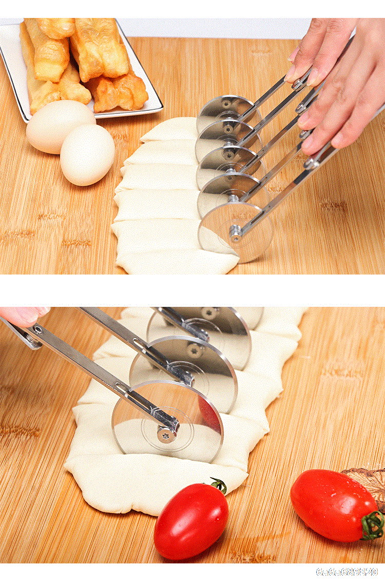 油条刀切油条神器 切面刀商用专用刀烘焙披萨刀切油条用的滚轮刀