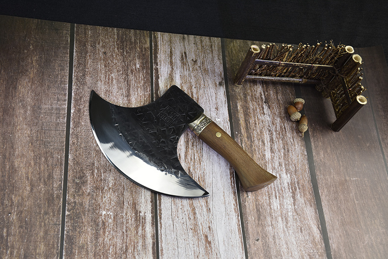 砍骨刀斧专用斩骨头刀纯手工锻打砍大骨头斧头鬼手作2斤重斧