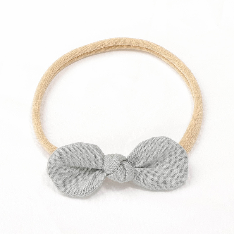 Sweet Candy Color Cotton and Linen Solid Color Hair Band Seamless Nylon Elastic Headband Ear Bow Infant Hair Band