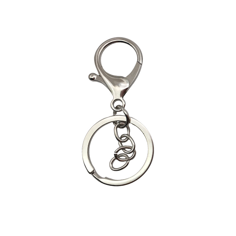 Wholesale Keychain Ring Chain Metal Pendant Snap Hook Door Latch Lobster Buckle Three-Piece Set Color Retention Plated DIY Ornament Accessories