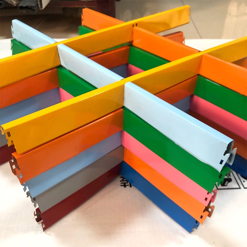 定制彩色吊顶装饰铝格栅 商场吊顶格栅天花 商超店格栅天花吊顶