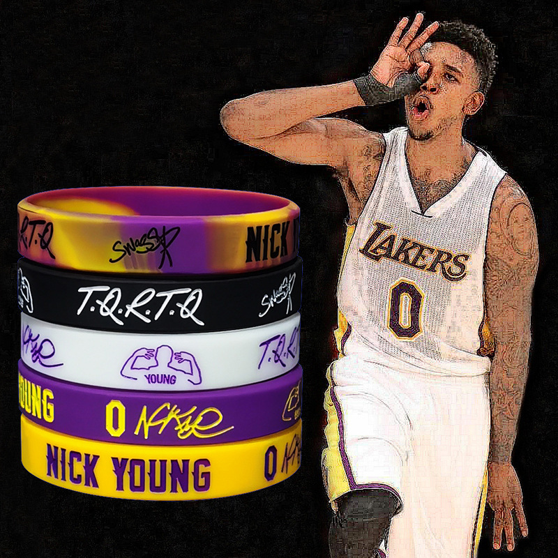 篮球球星尼克杨签名手环nba湖人0号swaggy他强任他强夜光球迷腕带