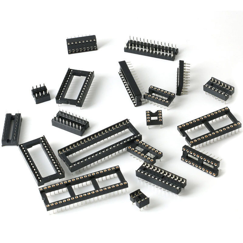 直插dip单片机芯片圆孔底座子ic插座集成块8p 14 16 20 28 40p脚