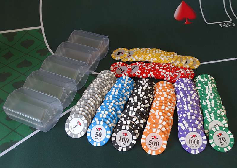 100片1盒德州扑克筹码黑杰克21点梭哈牛牛棋牌室麻将卡筹码币定制