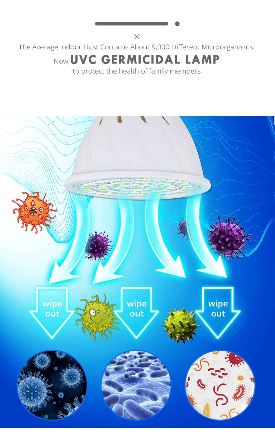 uvc杀菌灯消毒灯玉米灯uv 紫外线臭氧消毒灯110v和220v 60w 10w