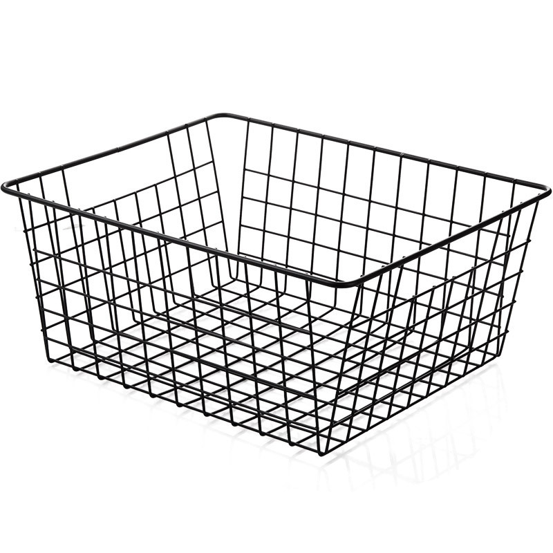 Factory Direct Sales Wrought Iron Storage Basket Storage Basket Wrought Iron Storage Basket Bathroom Desktop Finishing Cosmetics Small Basket