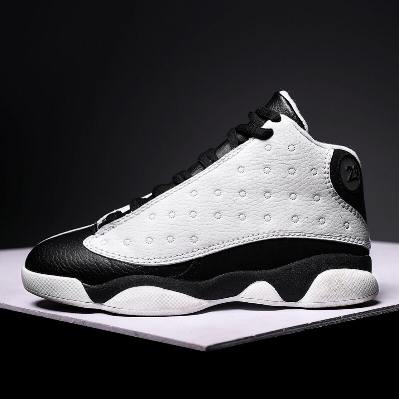 aj13黑白熊猫篮球鞋男童鞋2022春秋新款中大童训练儿童高帮运动鞋