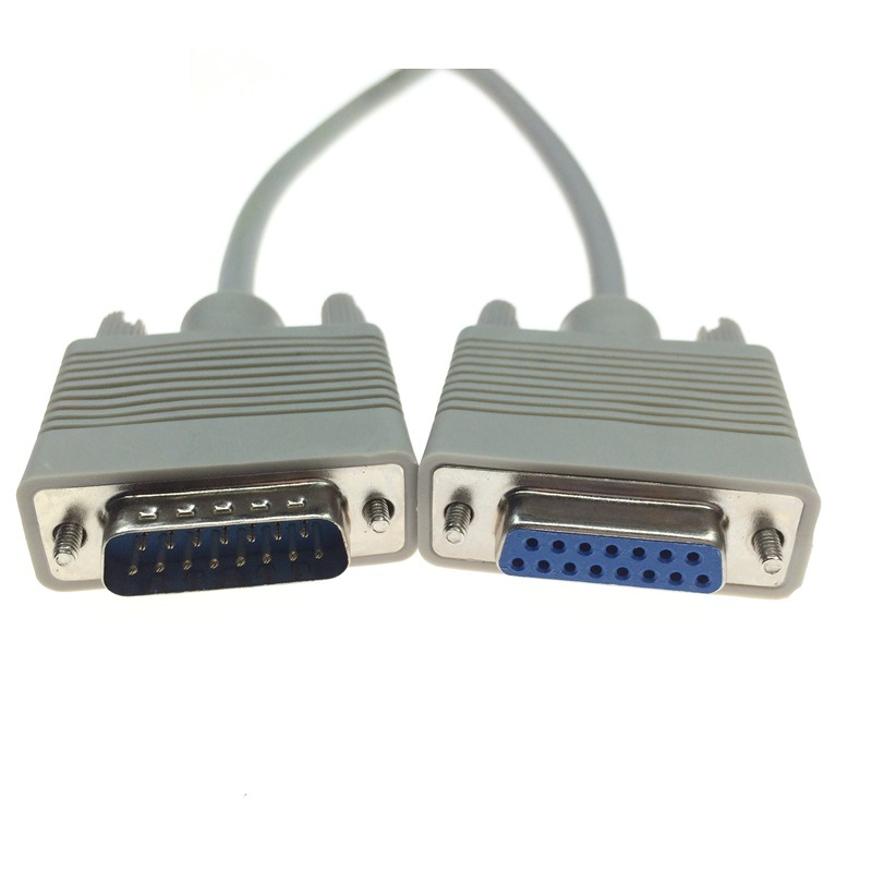 纯铜工业级db15连接线公对公对母对母串口线2两排15针转孔并口线