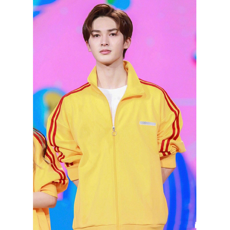 朱正廷快乐大本营杨颖郭碧婷蔡徐坤iu李智恩同款紫色运动服套装