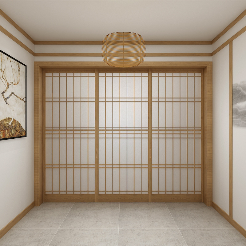 广东料理店日式金丝胡桃木格子门推拉移门榻榻米地台门和室障子门