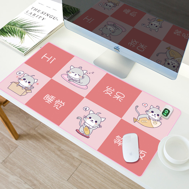 加热鼠标垫暖手桌面办公室超大电脑桌发热板保暖桌垫毯电热写字台